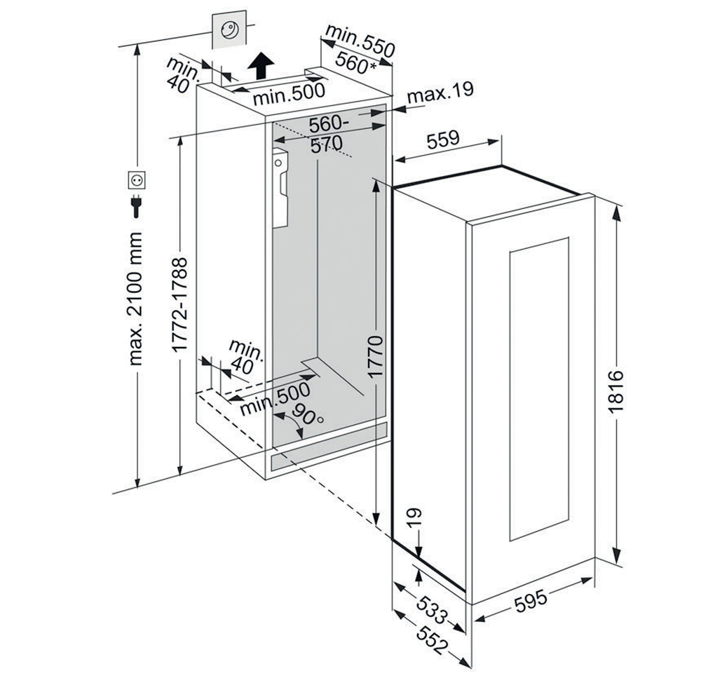 Liebherr EWTgb 3583 built-in tempered wine cellar