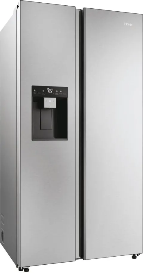 American Side by Side Haier Refrigerator 601 Liters Class E Total No Frost color Platinum Stainless Steel SBS 90 Series 5 HSW59F18EIMM