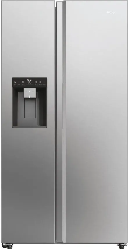 American Side by Side Haier Refrigerator 601 Liters Class E Total No Frost color Platinum Stainless Steel SBS 90 Series 5 HSW59F18EIMM