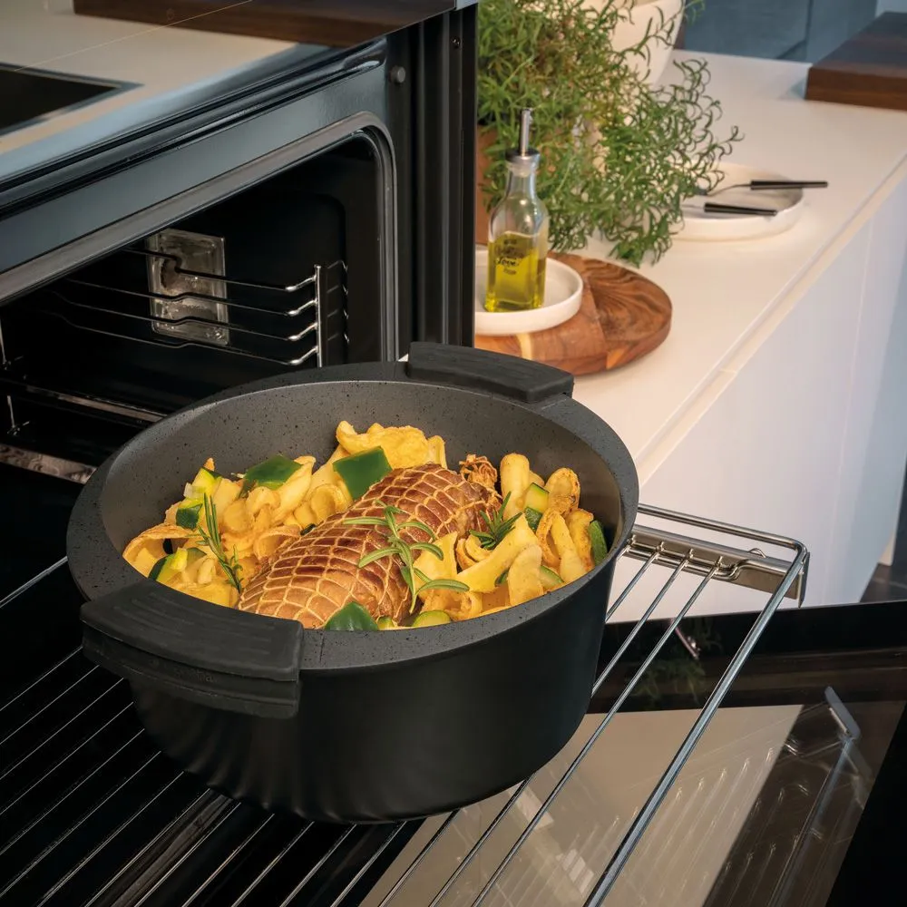 Casserole 2 Handles Avantspace Tognana 20 cm Black Aluminium