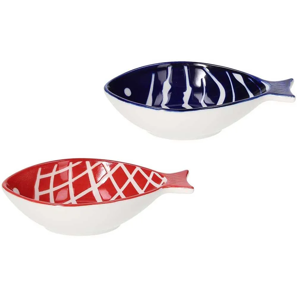 Tognana Fish Plate 13x8x3 cm Fish 2 Assorted Stoneware Multicolor