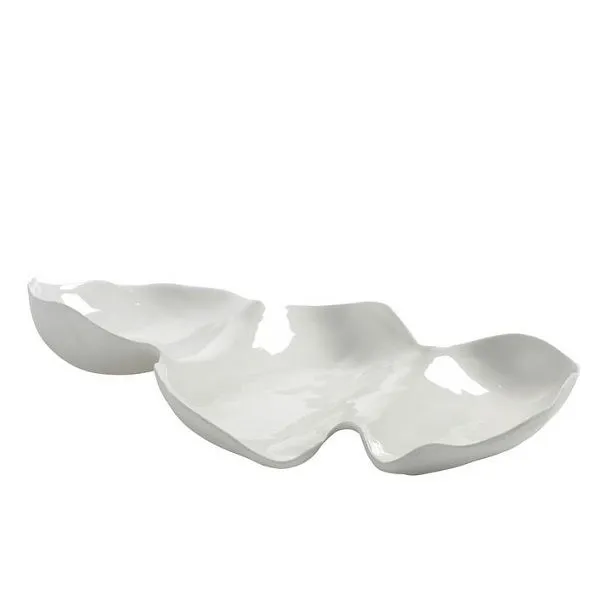 Serving Plate White Nami Wave