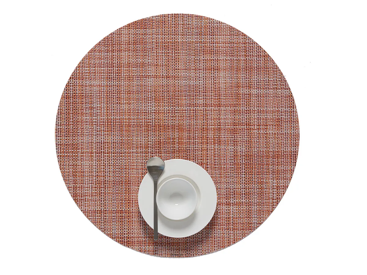 Round Placemat Chilewich Mini Basketweave Cinnamon 38 cm