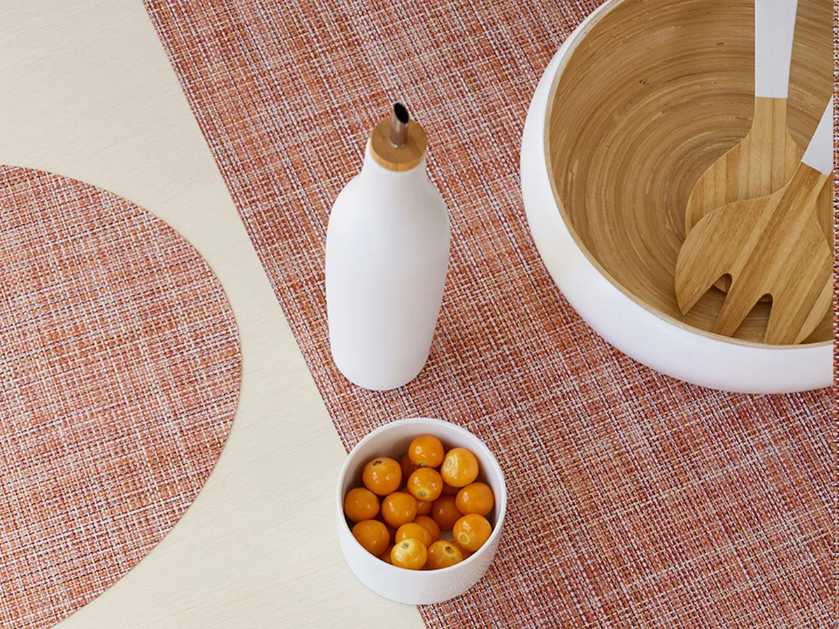 Round Placemat Chilewich Mini Basketweave Cinnamon 38 cm