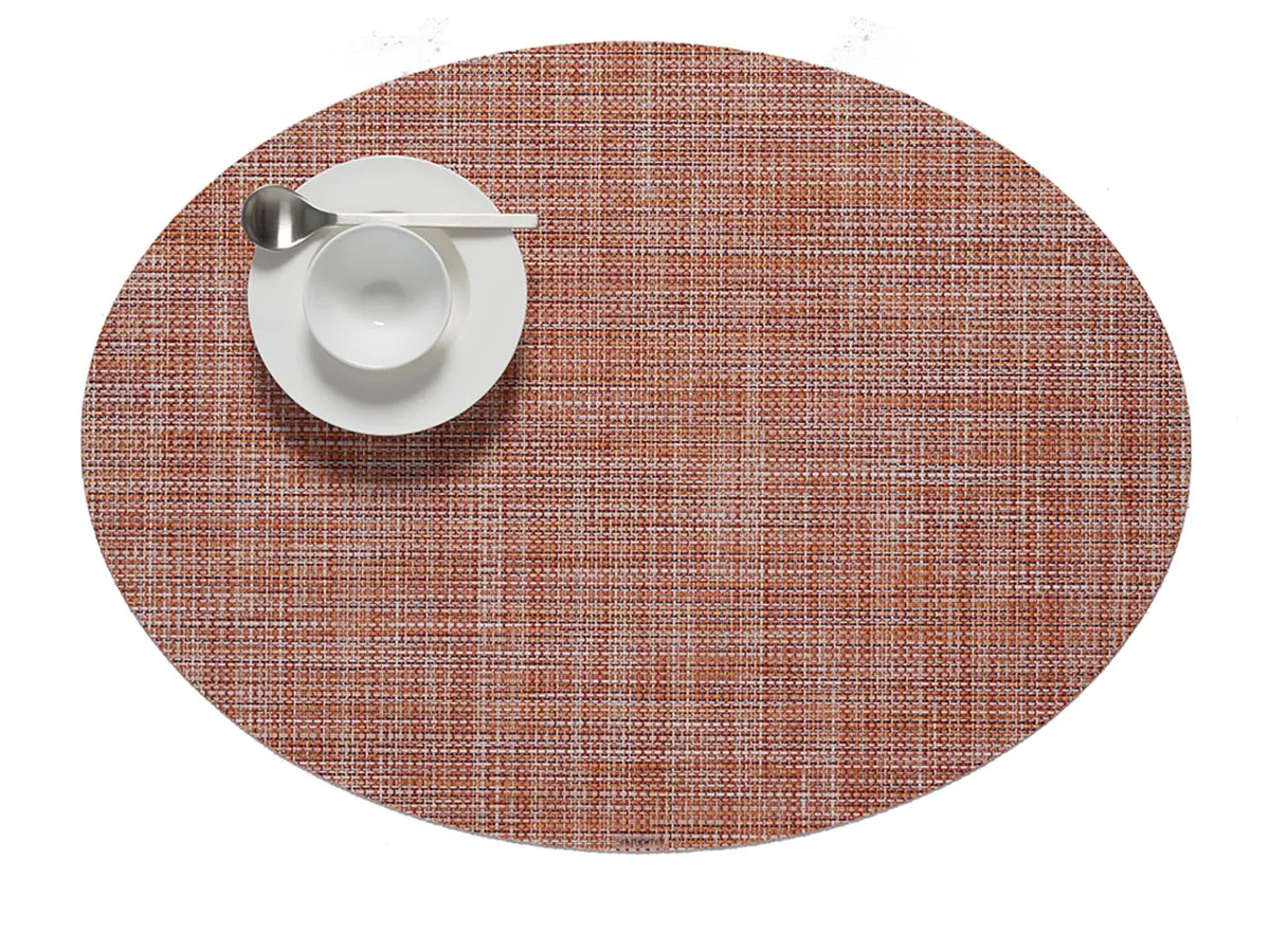 Oval Placemat Chilewich Mini Basketweave Cinnamon 36 cm x 49 cm