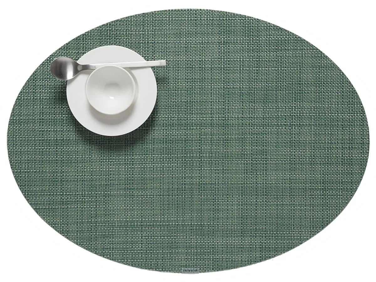 Oval Placemat Chilewich Mini Basketweave Ivy 36cm x 49cm