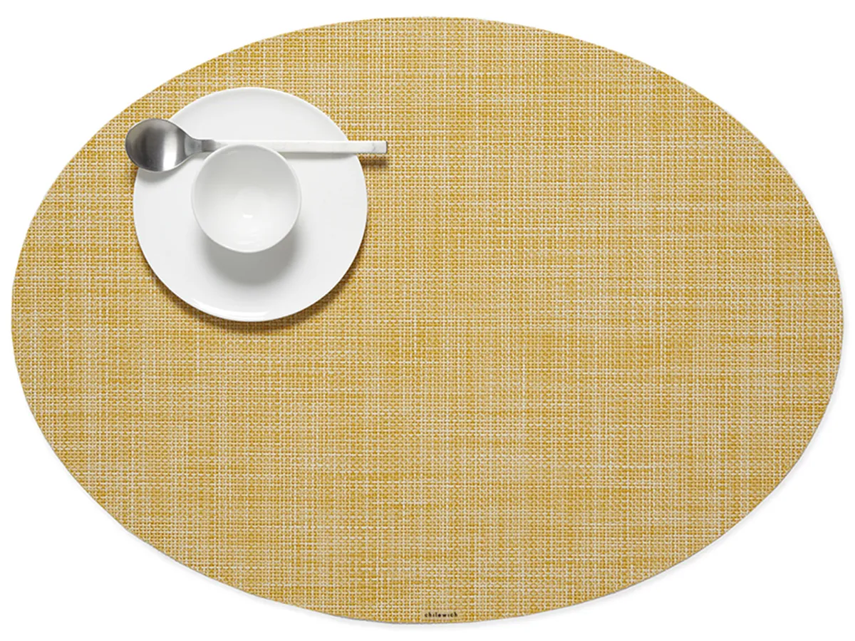 Oval Placemat Chilewich Mini Basketweave Ochre 36 cm x 49 cm