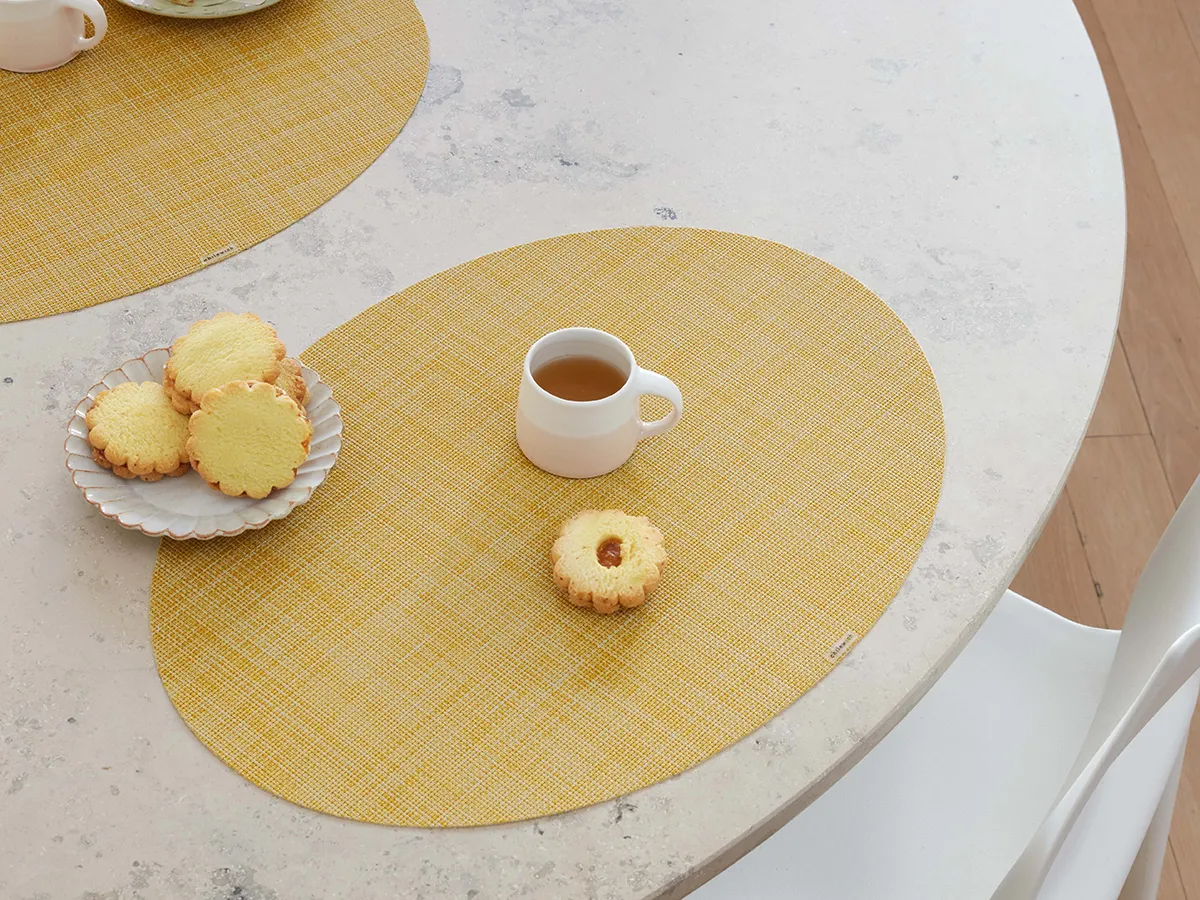 Oval Placemat Chilewich Mini Basketweave Ochre 36 cm x 49 cm