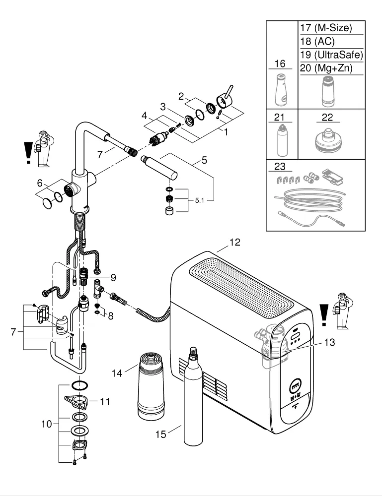 grohe blue home starter kit con doccetta estraibile nero velvet