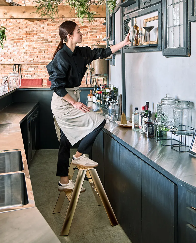 Step Ladder Metaphys Design Lucano 2 steps Copper Premium Edition