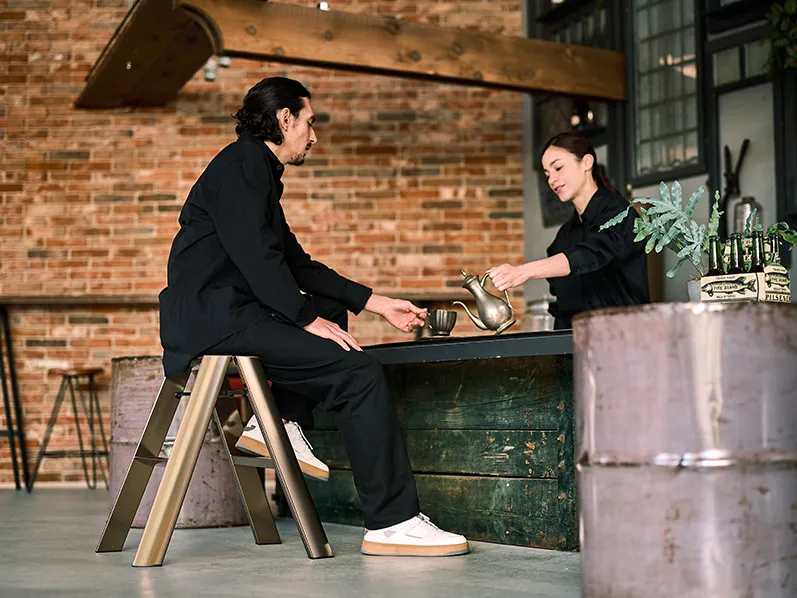 Step Ladder Metaphys Design Lucano 2 steps Copper Premium Edition