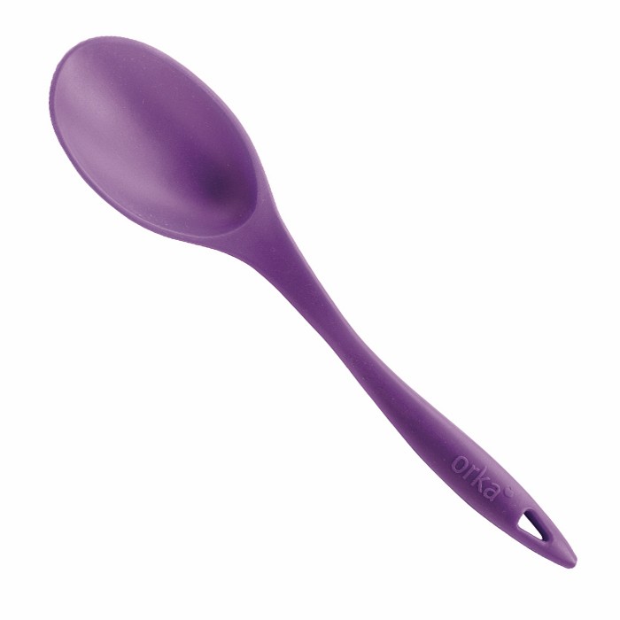 Cucchiaio silicone viola2
