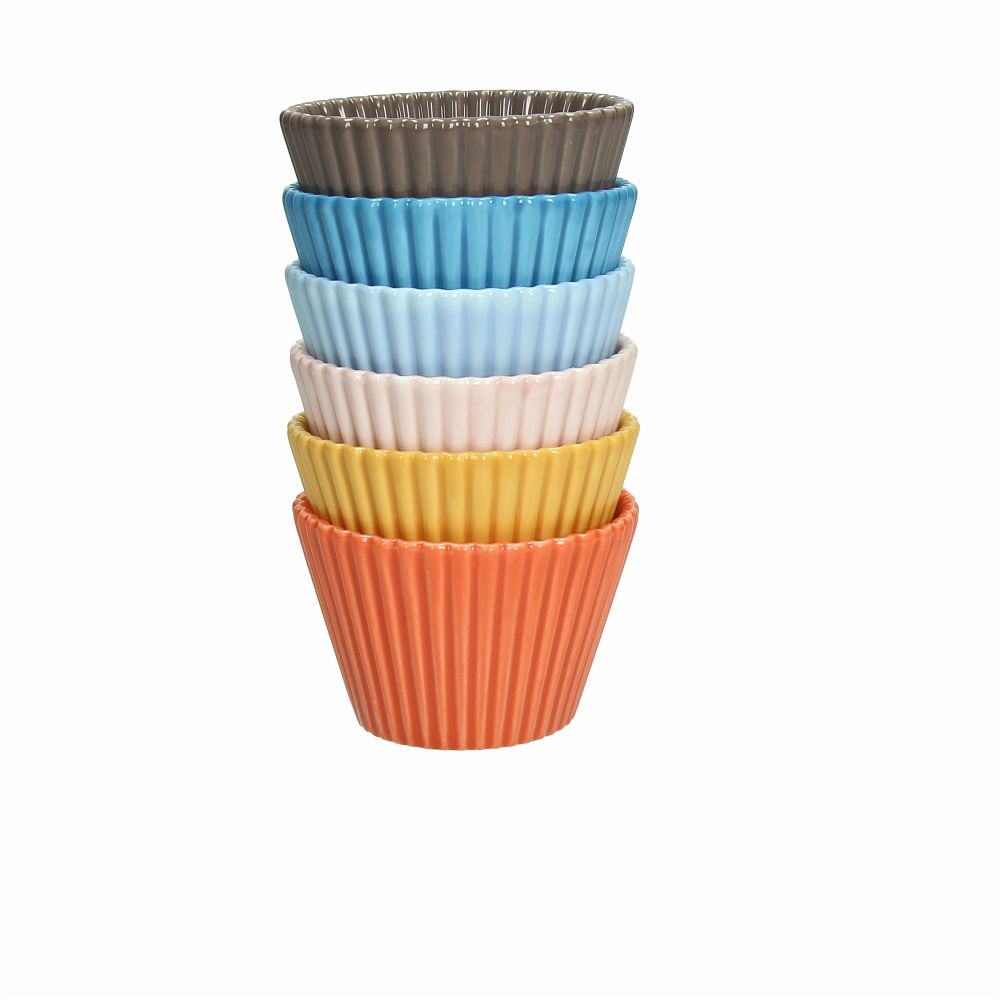 Set 6 Cup Cakes Ceramic Mignon Multicolours
