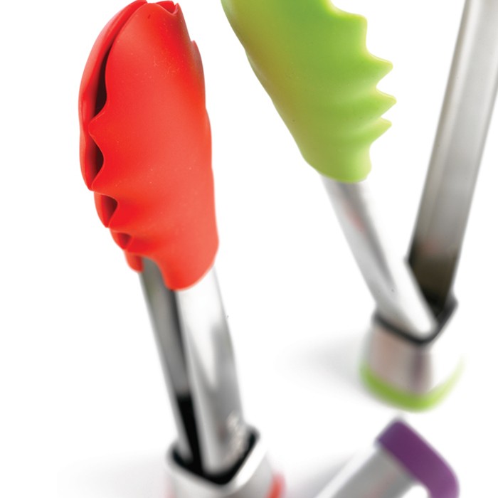 Pinza cucina acciaio e silicone viola3