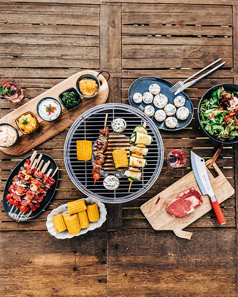 Portable Hybrid Grill LOTUS GRILL Red