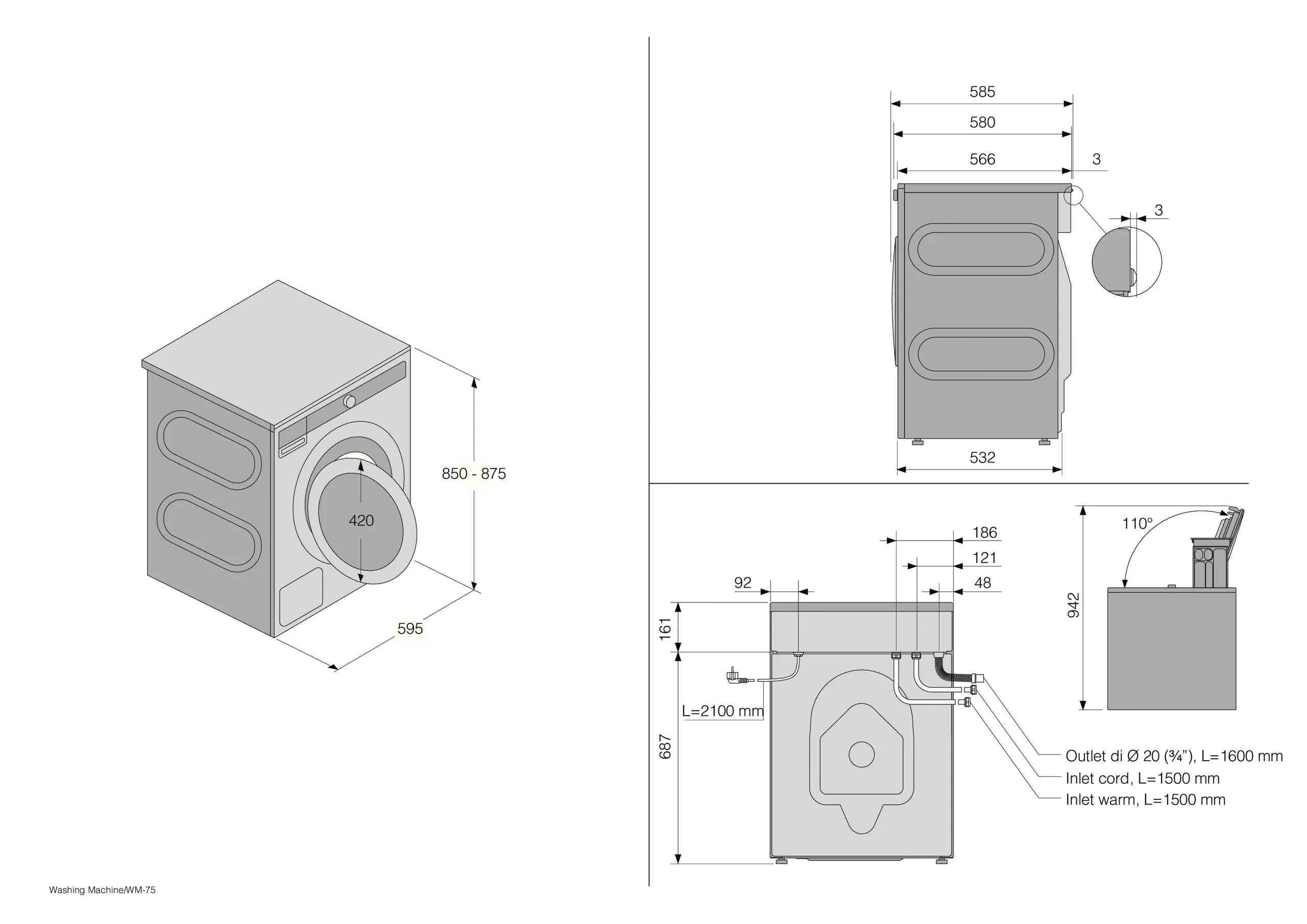 Asko Washing Machine Classic W 2084 B.W, White 8 kg FREESTANDING INSTALLATION CLASS A
