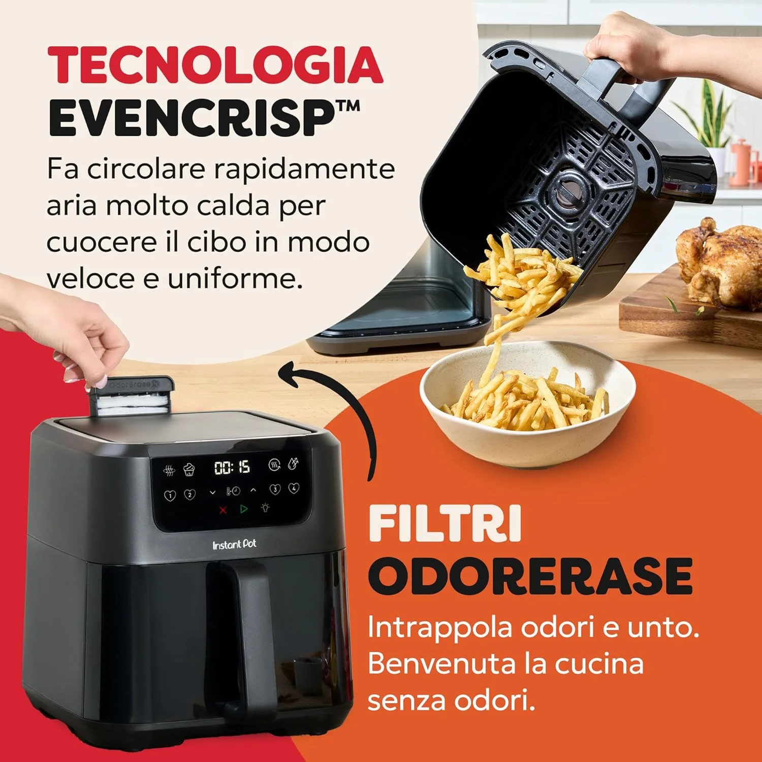 Friggitrice ad Aria Instant Vortex Clearcook 5L