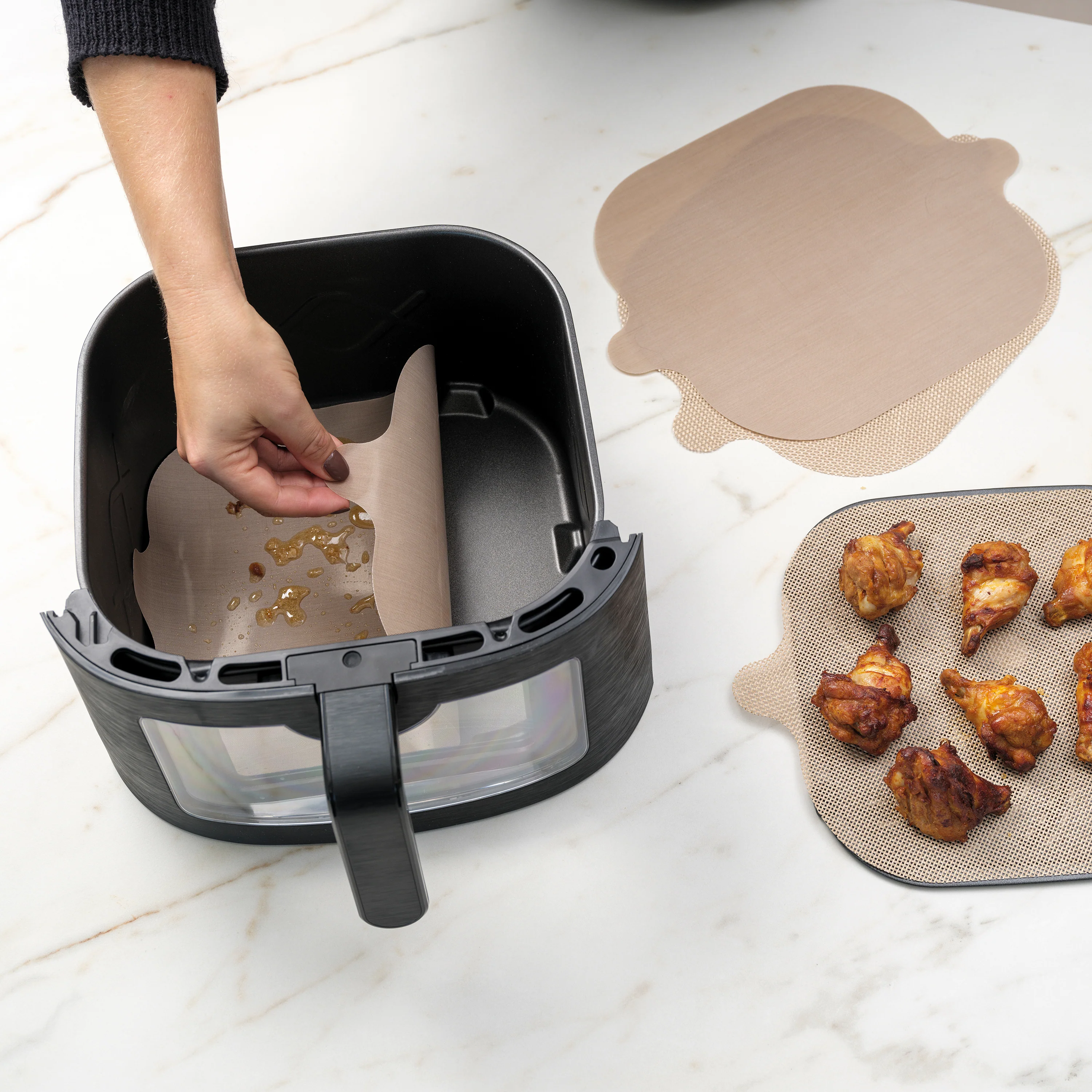 Set of 2 Reusable Silicone Air Fryer Mats