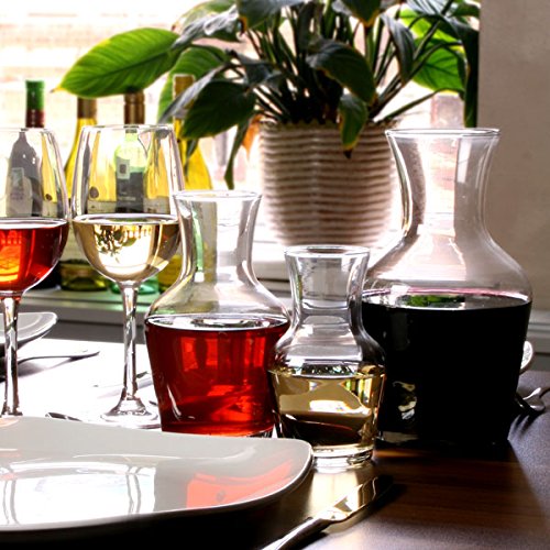  Glass Carafe 1 Liter - Wine Decanter and Drink Pitcher