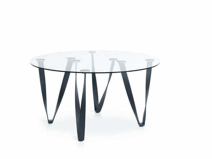 Wave Crystal Table Metal Frame Varnished