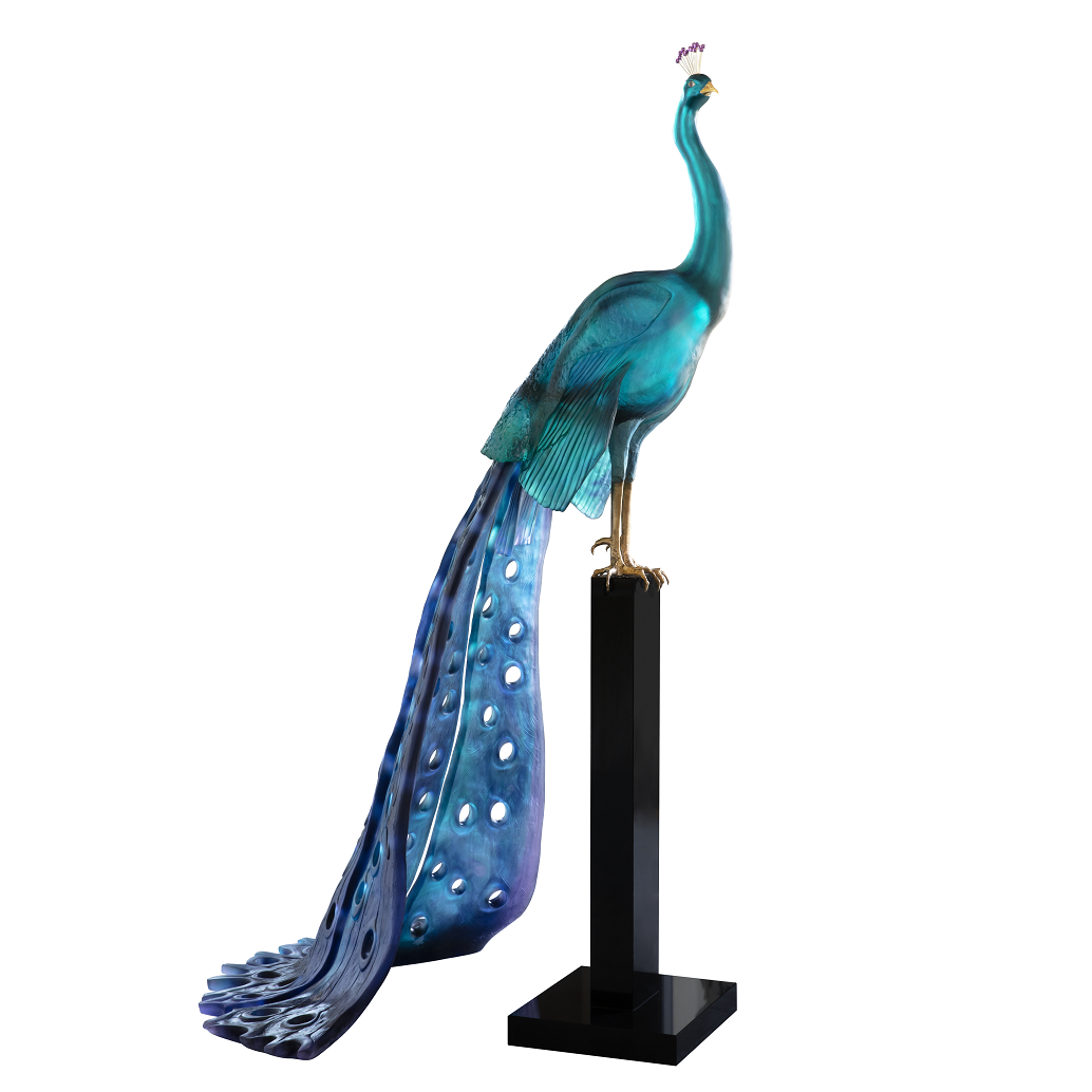 Daum Tropical Peacock by Madeleine Van Der Knoop